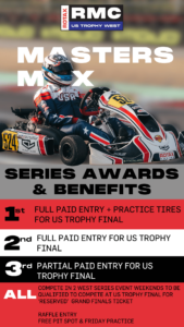 US Trophy West Kart Series Awards for Masters MAX drivers